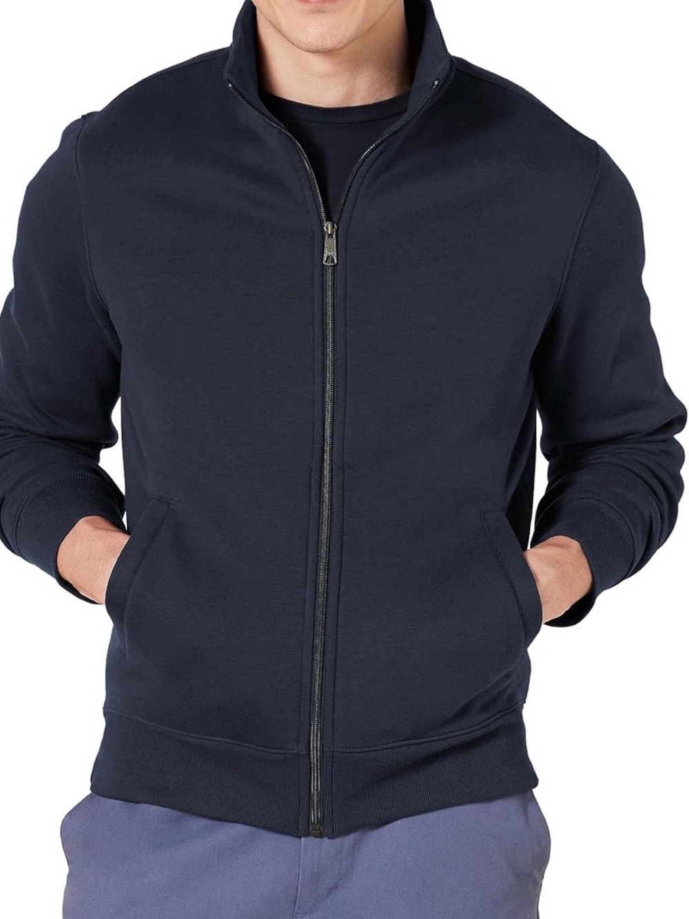 Amazon Essential Men's Navy Blue Fleece Sweater Size Medium